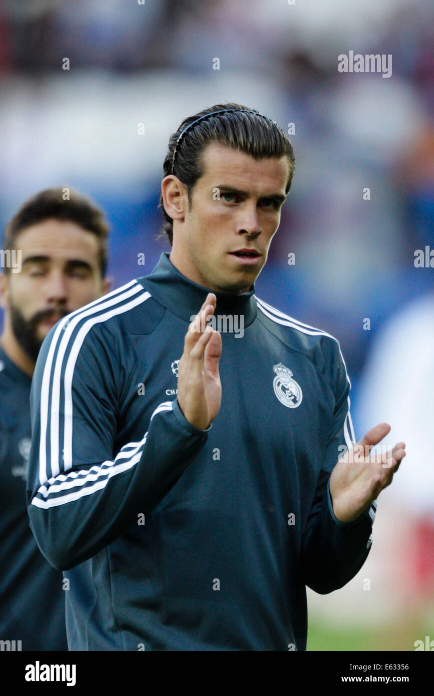 Cardiff, Wales. 12th Aug, 2014. UEFA Super Cup. Real Madrid CF v Sevilla FC. Real Madrid's Gareth BALE Credit:  Action Plus Sports/Alamy Live News Stock Photo