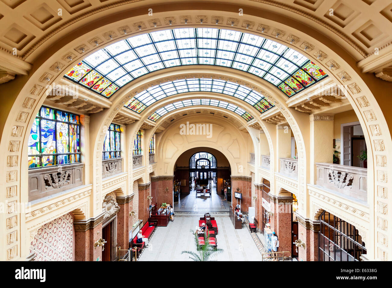 Art Nouveau hall, Gellért Thermal Baths, Budapest, Hungary Stock Photo