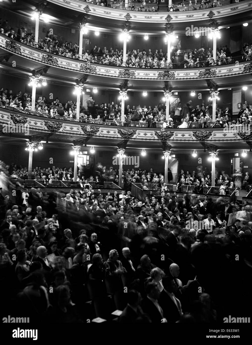 1960s AUDIENCE IN SEATS AND BALCONIES OF THE ACADEMY OF MUSIC PHILADELPHIA PENNSYLVANIA USA Stock Photo