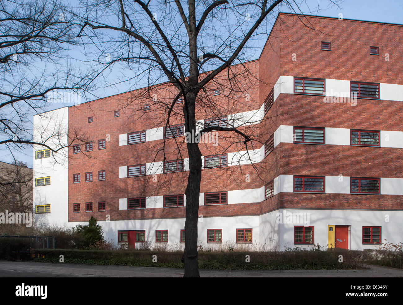 Berlin, Germany, residential complex on Esch ditch in Bauhaus style by
