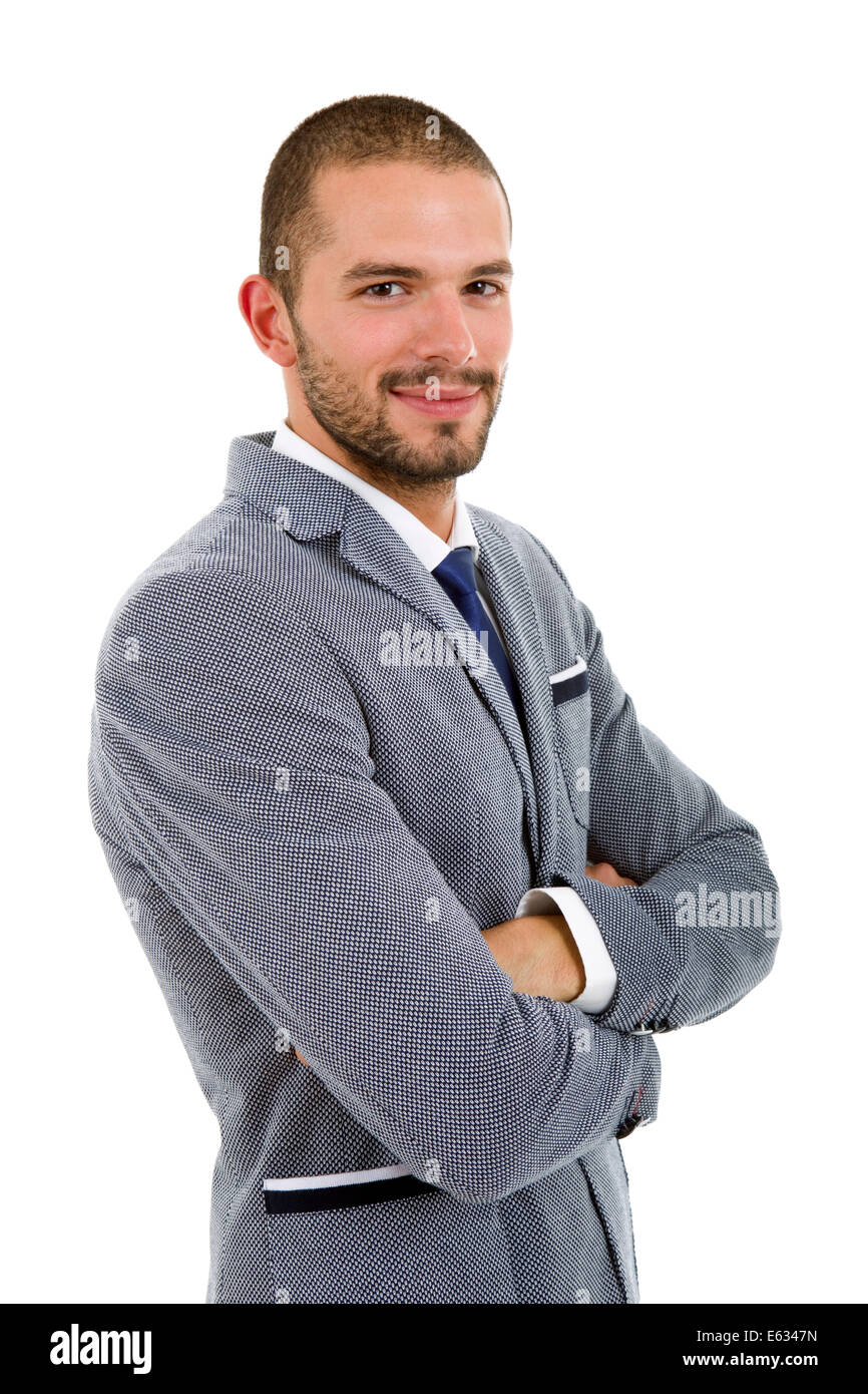 young business man portrait isolated on white Stock Photo - Alamy