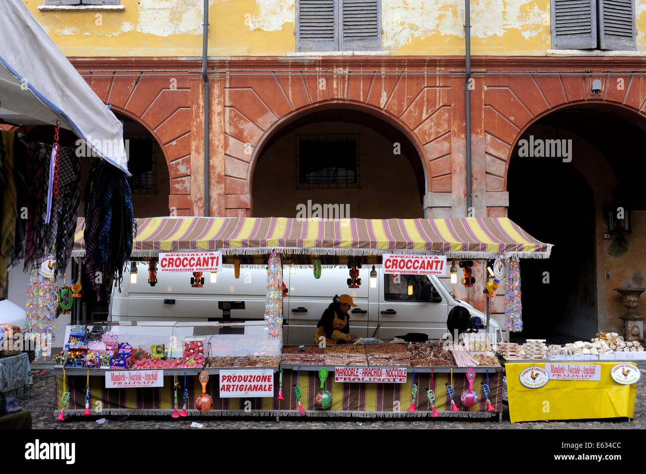 Guastalla (Reggio Emilia, Italy), market in the square Stock Photo