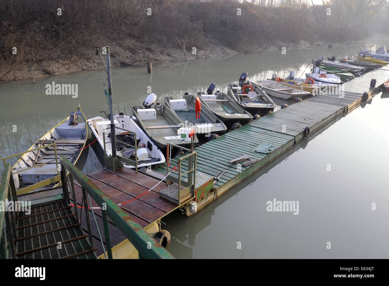 Brescello (Reggio Emilia, Italy), landing place of the Po river Stock Photo