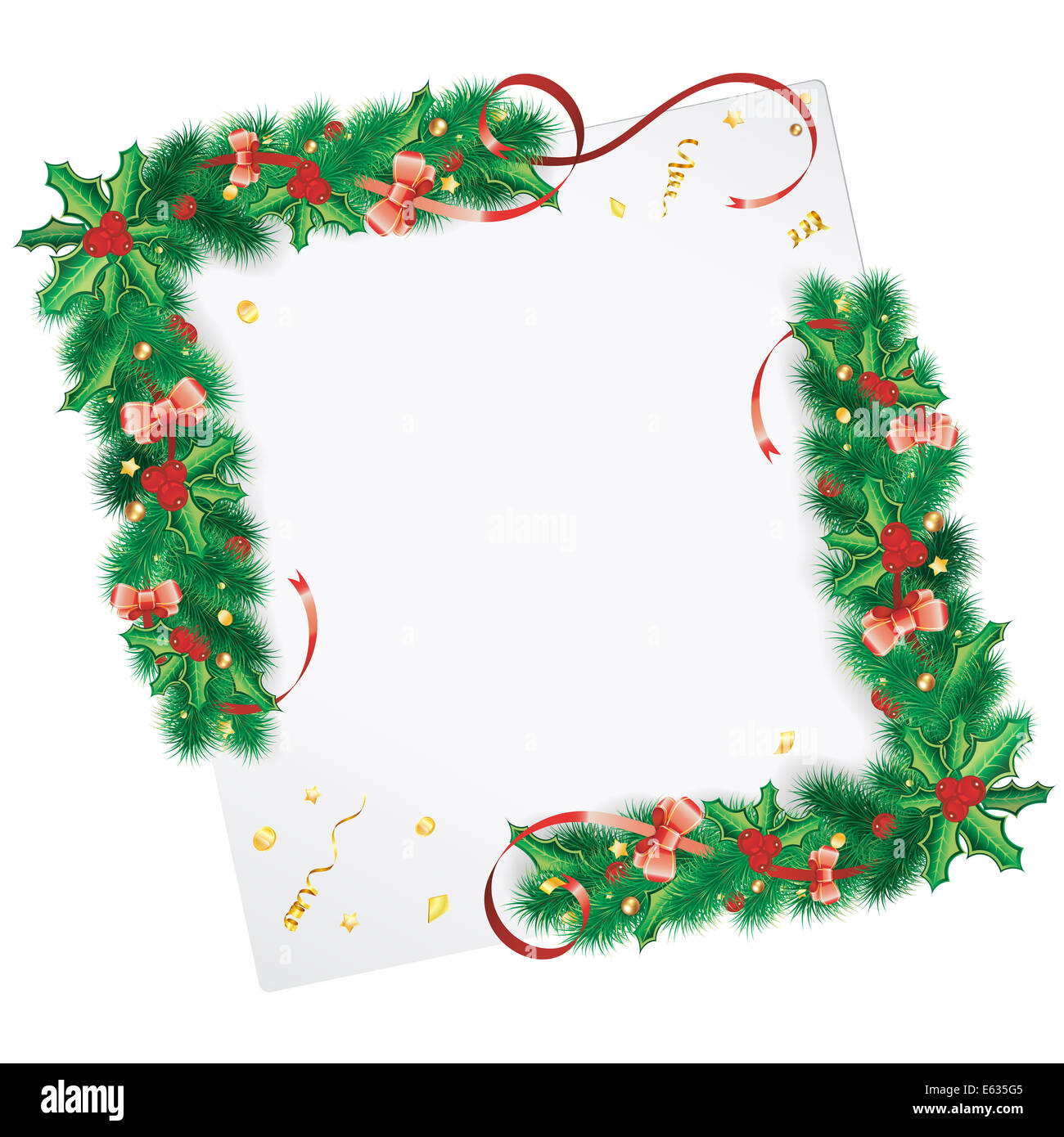 holi berry christmas frame for postcard