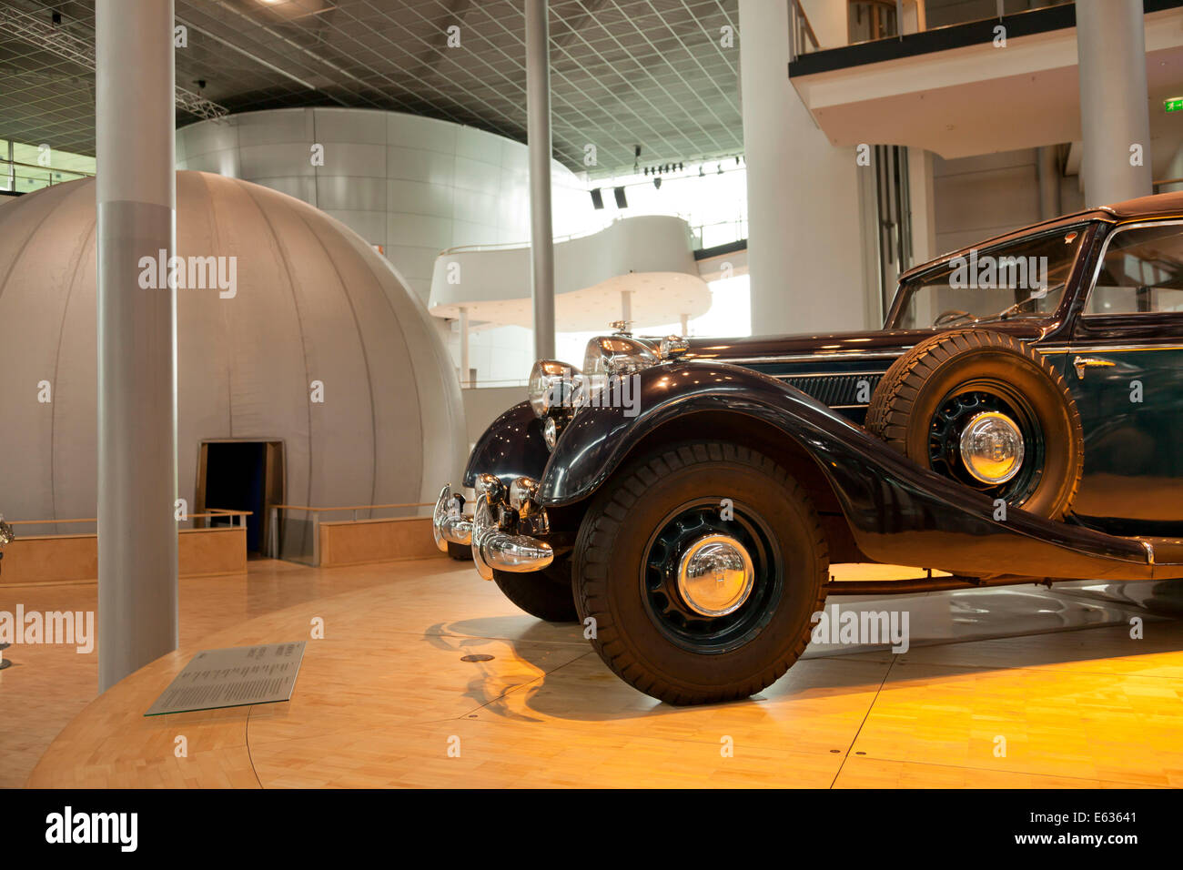 Antique car Horch 851 at the Transparent Factory of Volkswagen in Dresden, Saxony, Germany, Europe Stock Photo