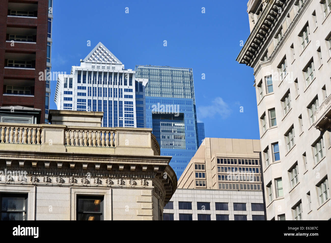 Several Philadelphia buildings against a pretty blue sky Stock Photo