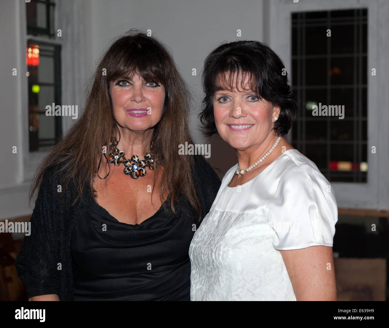 Caroline Munro and Sally Geeson  pose for me at the Misty Moon International Film Festival 2013 Stock Photo