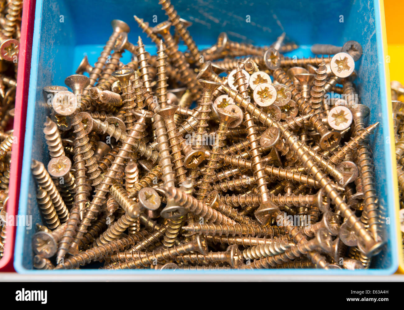 A box of screws Stock Photo Alamy