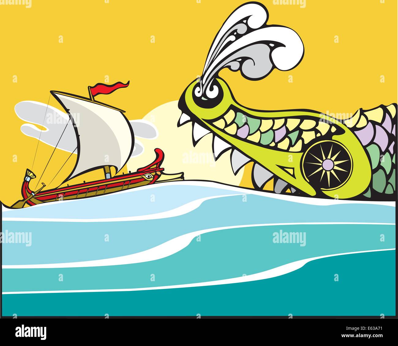 Ancient greek sea monster Stock Vector Images Alamy