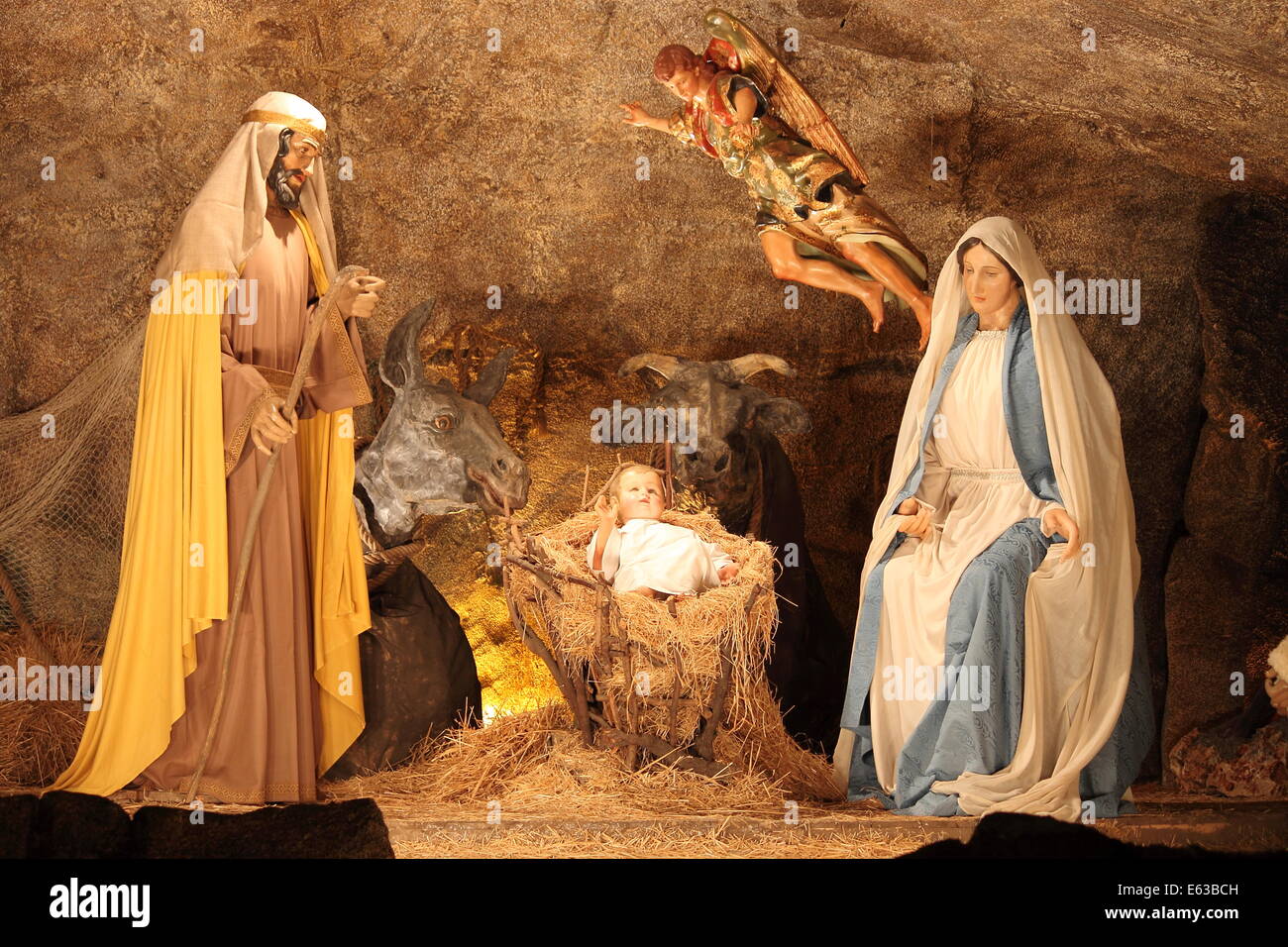 VATICAN - DECEMBER 25: The nativity scene of the christmas crib on ...