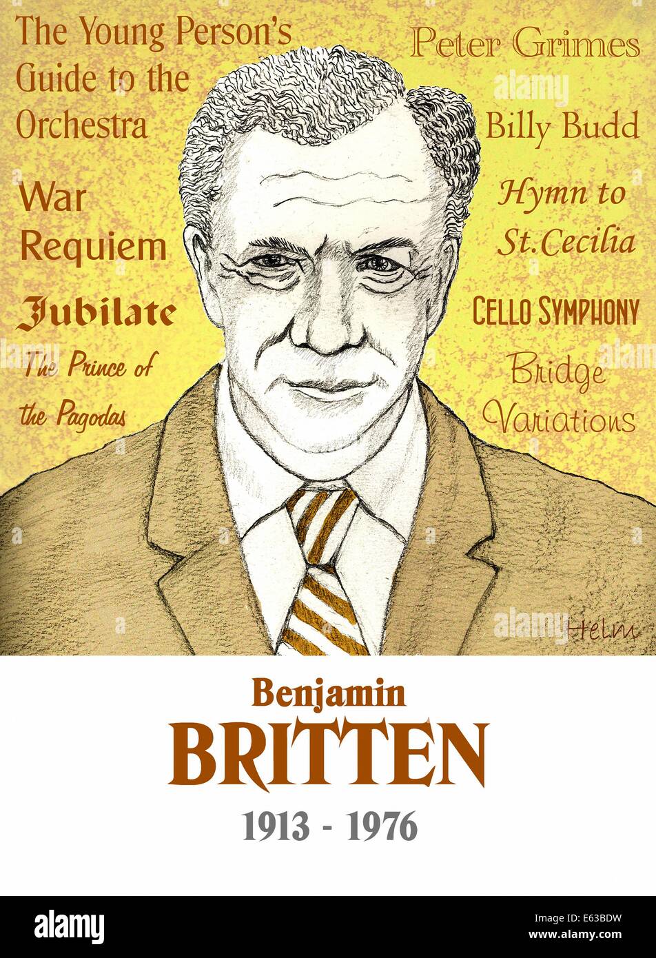 Benjamin Britten, portrait,  English composer, 1913 - 1976 Stock Photo