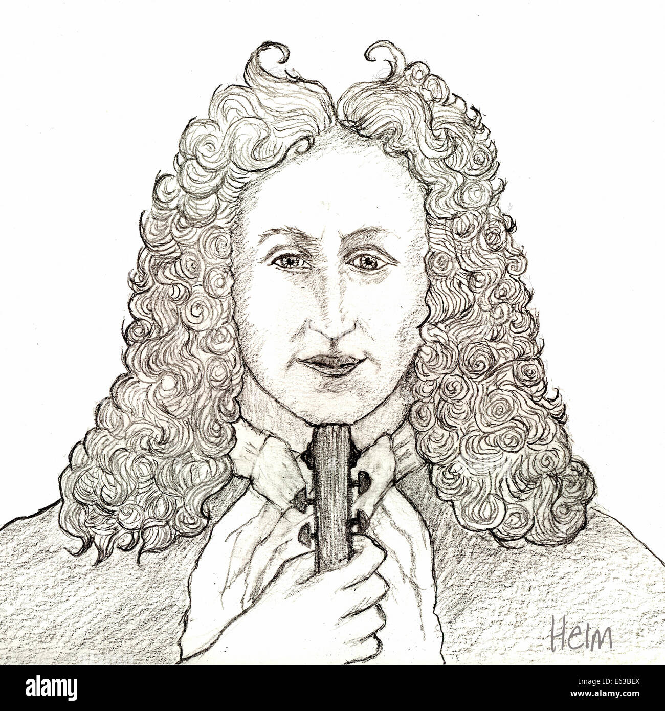 Arcangelo Corelli, portrait, Italian baroque composer, 1653 - 1713 Stock Photo