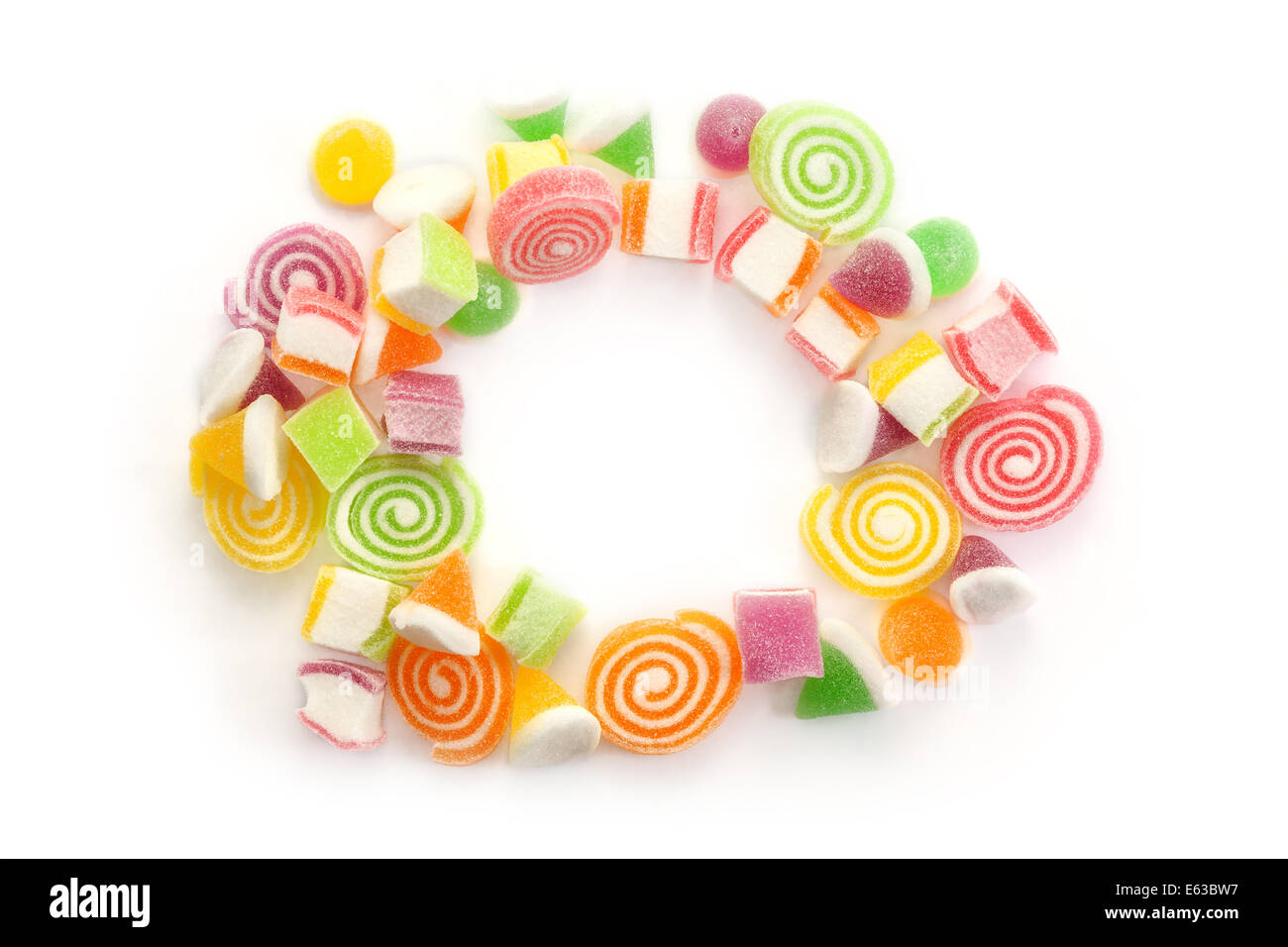 Jelly candies on white background Stock Photo - Alamy
