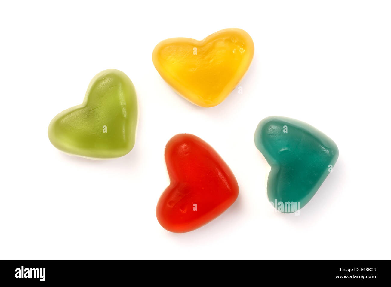 Candy hearts on white background Stock Photo Alamy