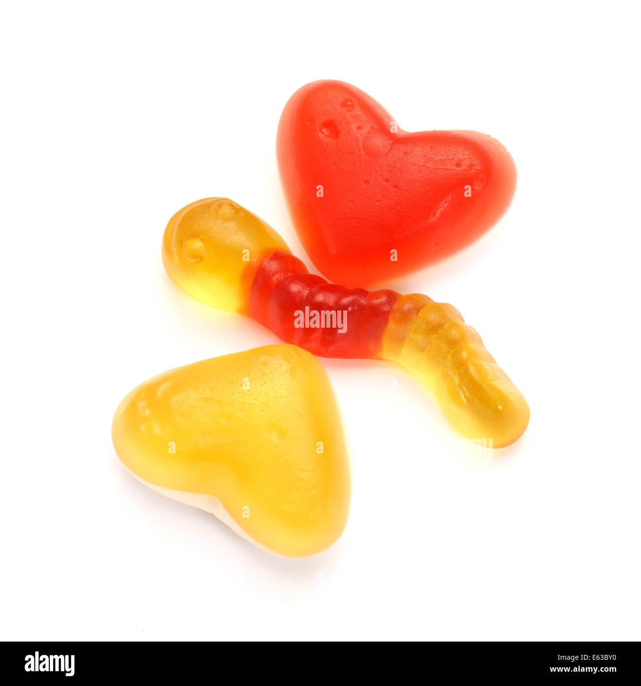 Gummy candy on white background Stock Photo Alamy