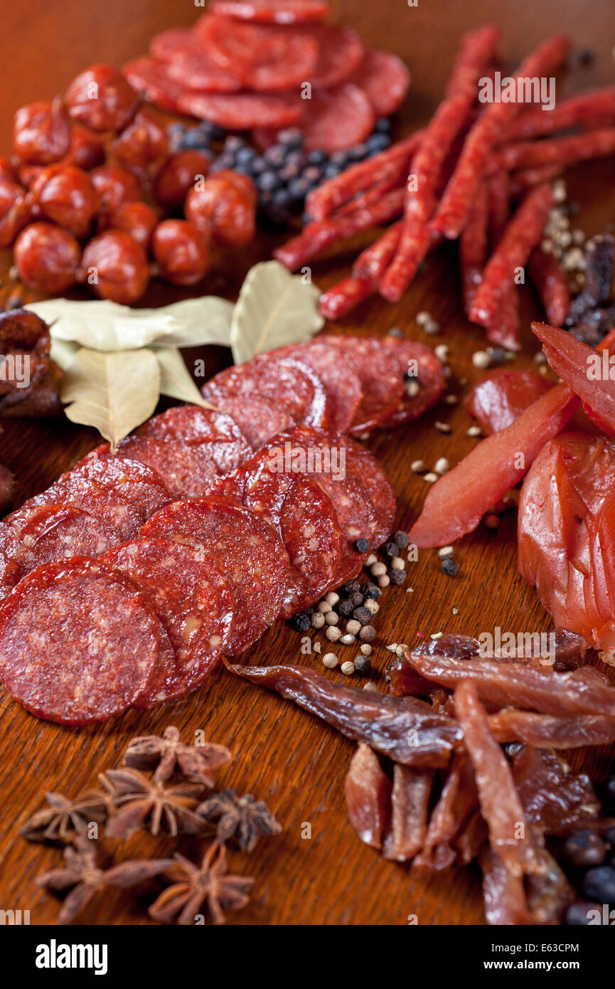meat and sausages Stock Photo Alamy