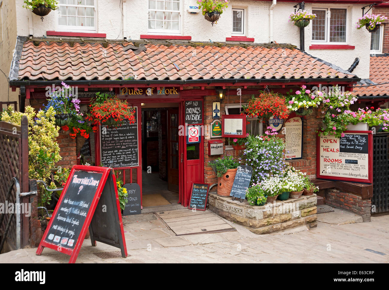 Entrance to Duke of York pub in summer Whitby North Yorkshire England