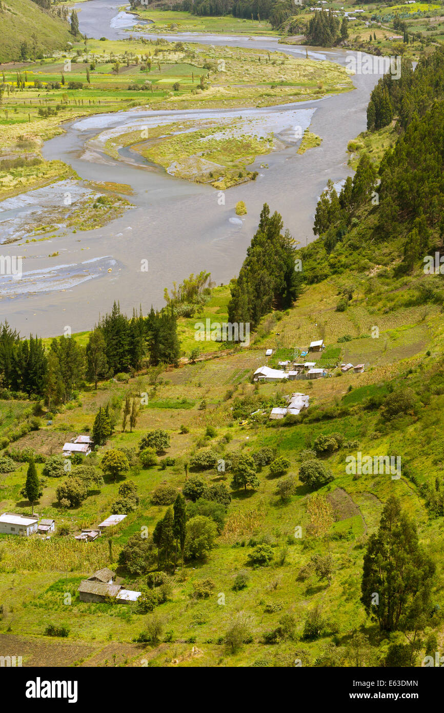 Chambo River Valley Tungurahua Province Ecuador Vertical Stock Photo
