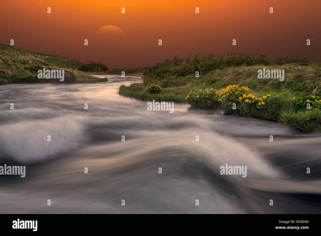 Laxa river in Thingeyjarsysla, Myvatn, Iceland Stock Photo