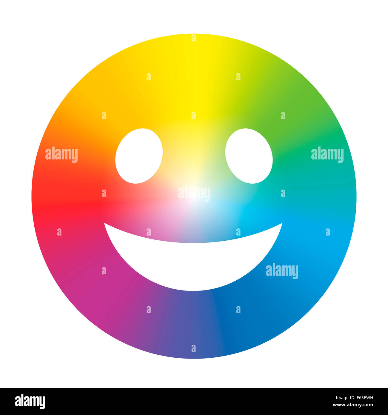Rainbow color gradient smiley. Stock Photo