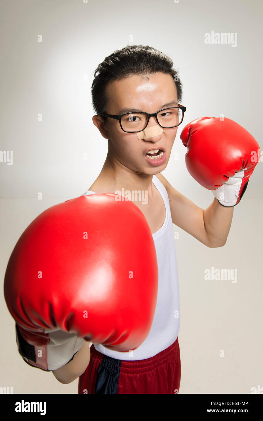 Portrait of Boxing Player Posing Stock Photo