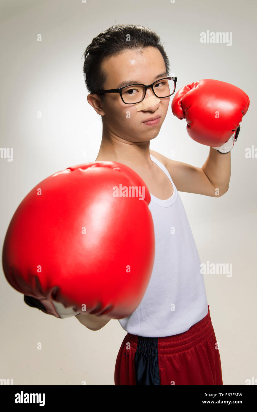 Portrait of Boxing Player Posing Stock Photo