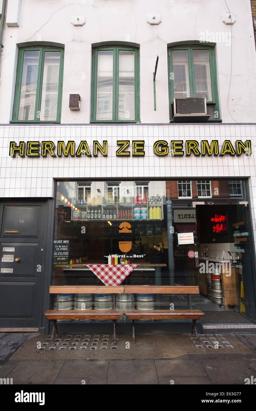 Herman ze German purveyor of German sausages located on Old Compton