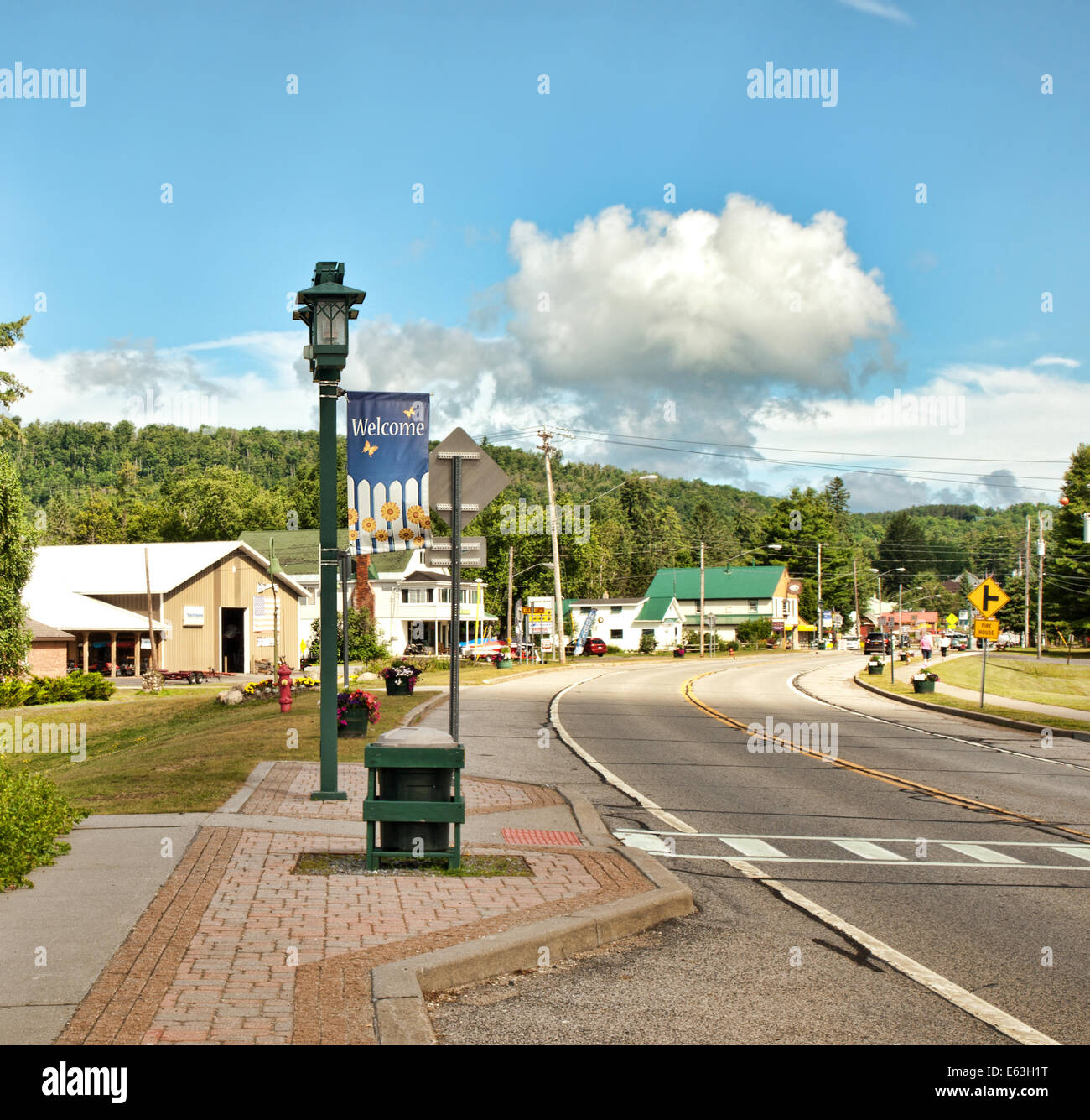 Speculator, New York, main street near beach Stock Photo Alamy