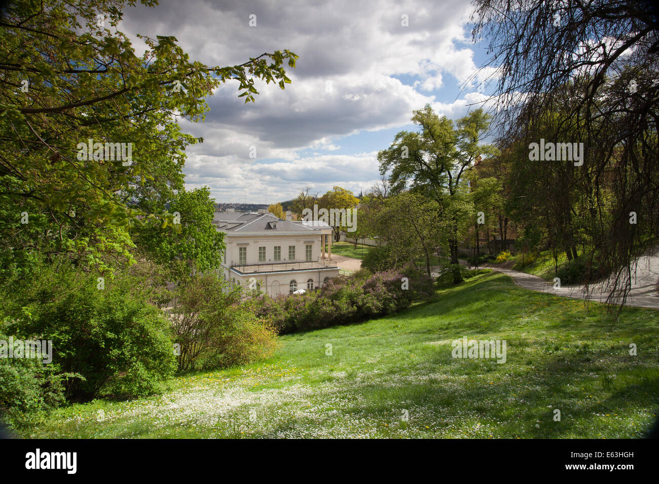 Ethnographical Museum in the park on Petrin hill in Prague Stock Photo