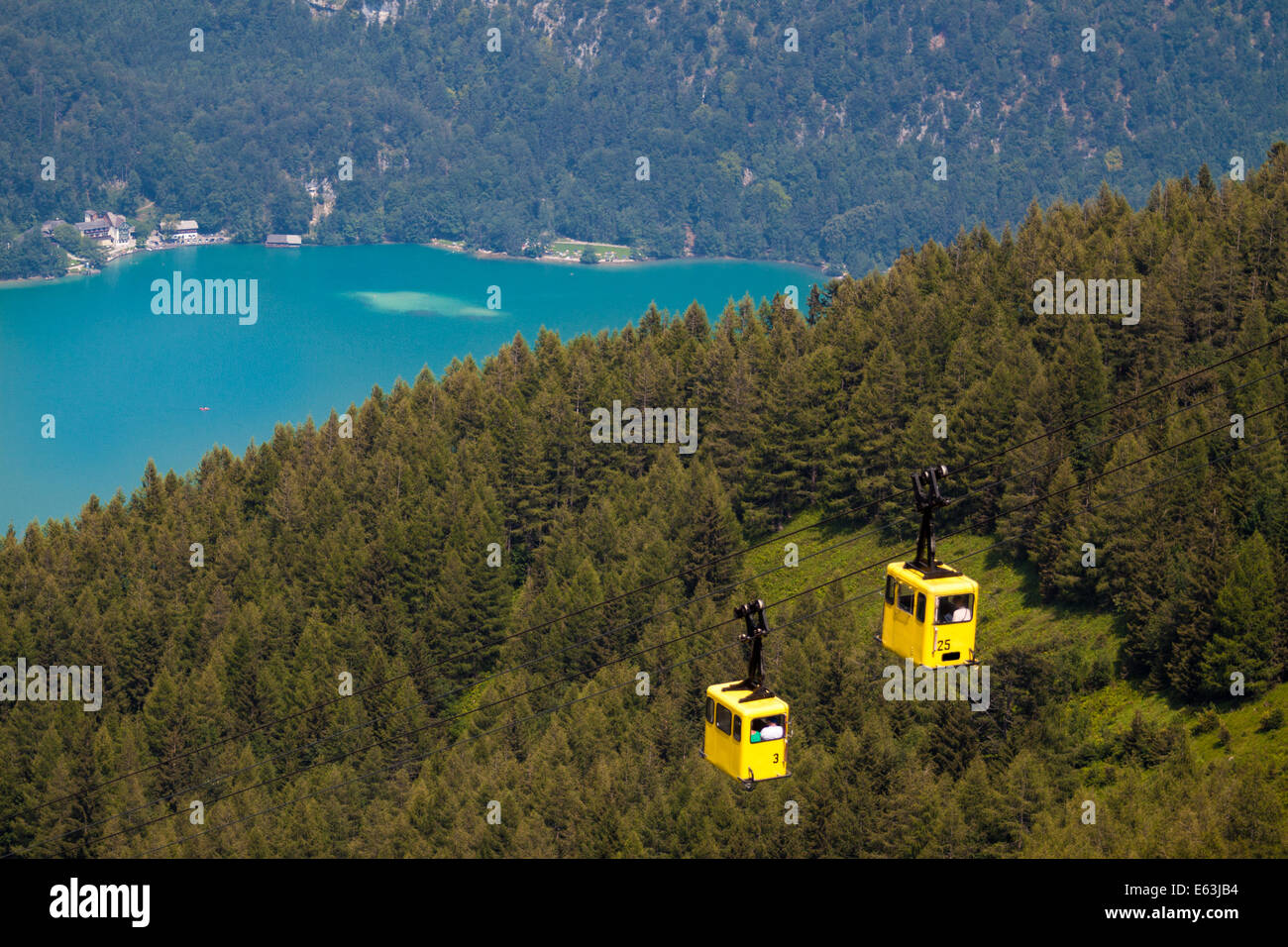 Zwoelfhorn cablecar in St. Gilgen Austria near the Wolfgangsee Stock Photo