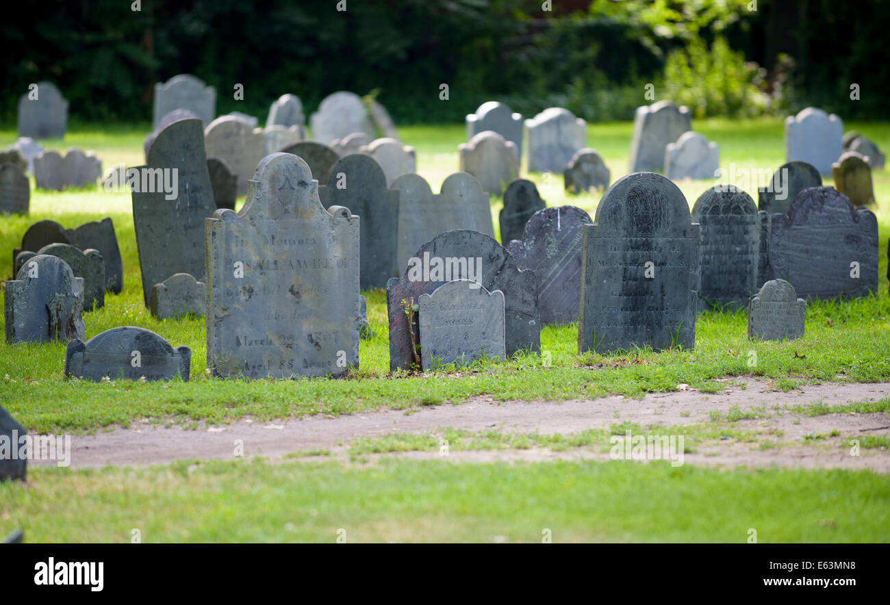 Gravestones At The Charter Street Burial Ground Known As Olde Burying 