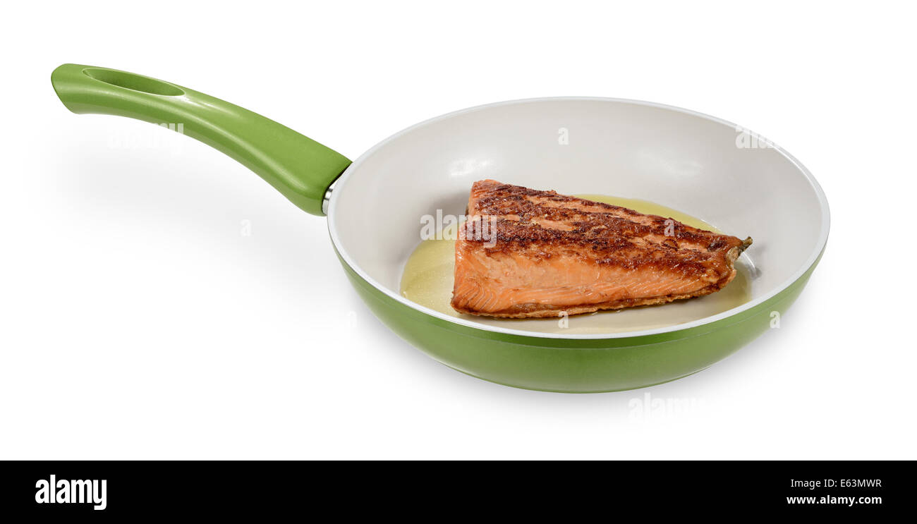Frying pan fry fish fillet Stock Photo