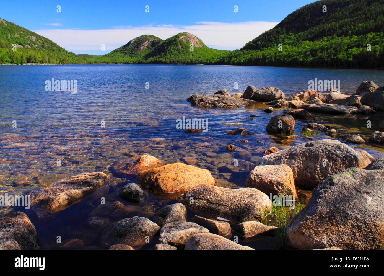 Jordan Pond Shore Trail, Acadia National Park, Mount Desert Island, Maine, USA Stock Photo Alamy