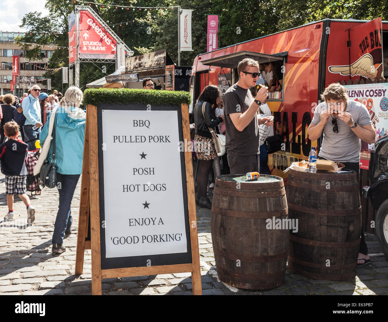 Some of the street food available during Edinburgh Festival Fringe at