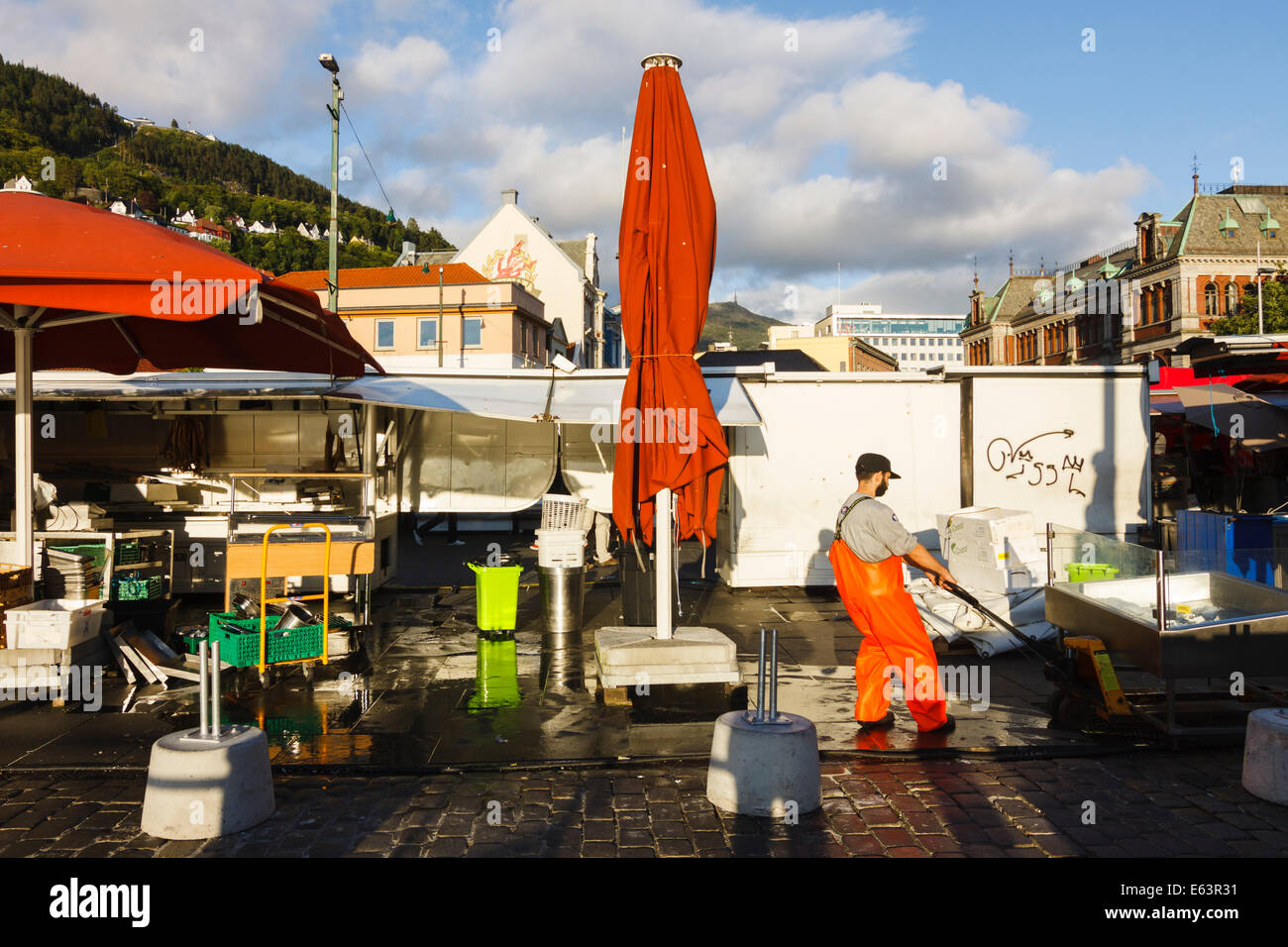 Fish Market closing time, Bergen, Norway Stock Photo Alamy