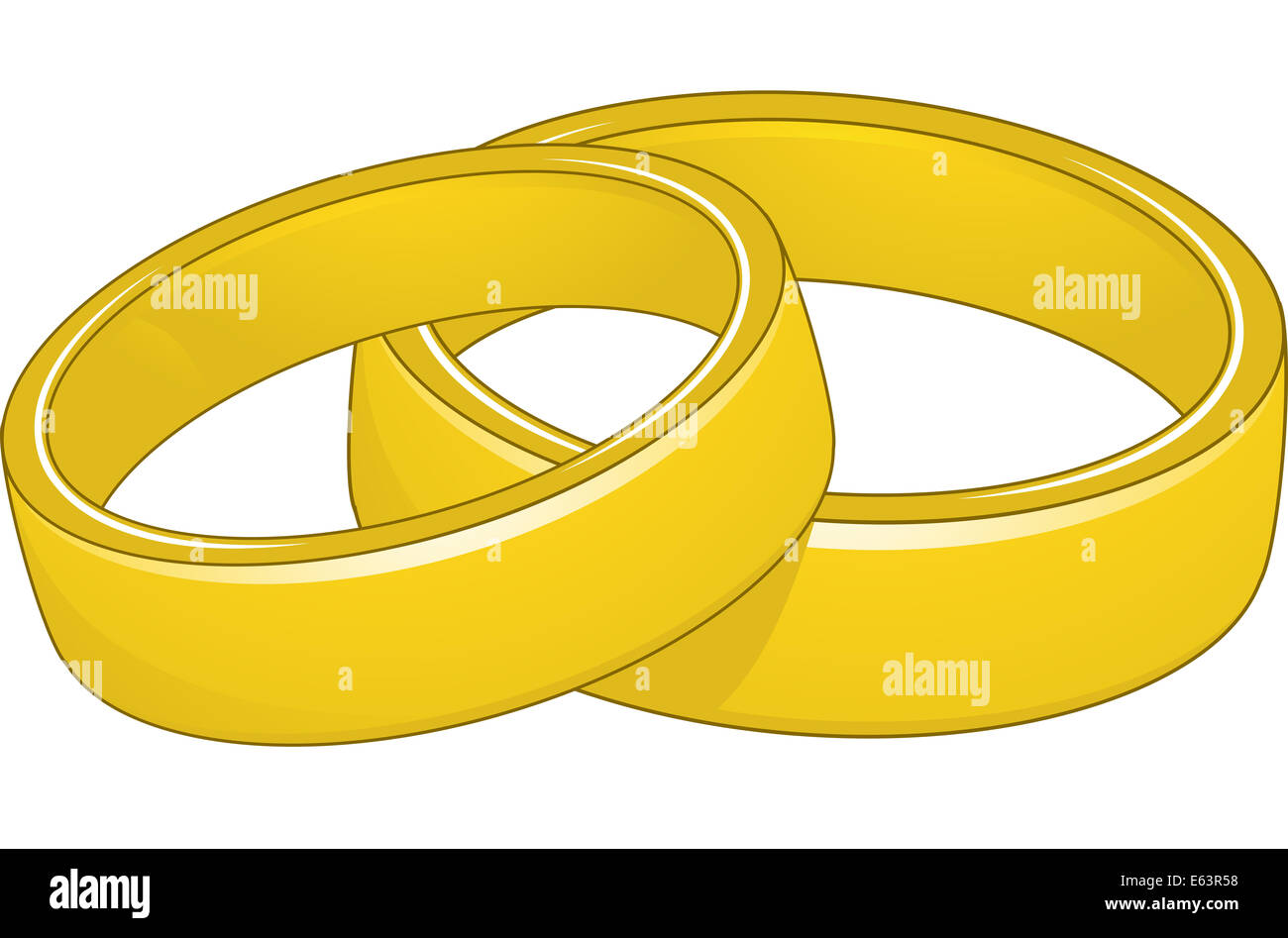 Illustration Featuring a Pair of Gold Wedding Rings Stock Photo - Alamy