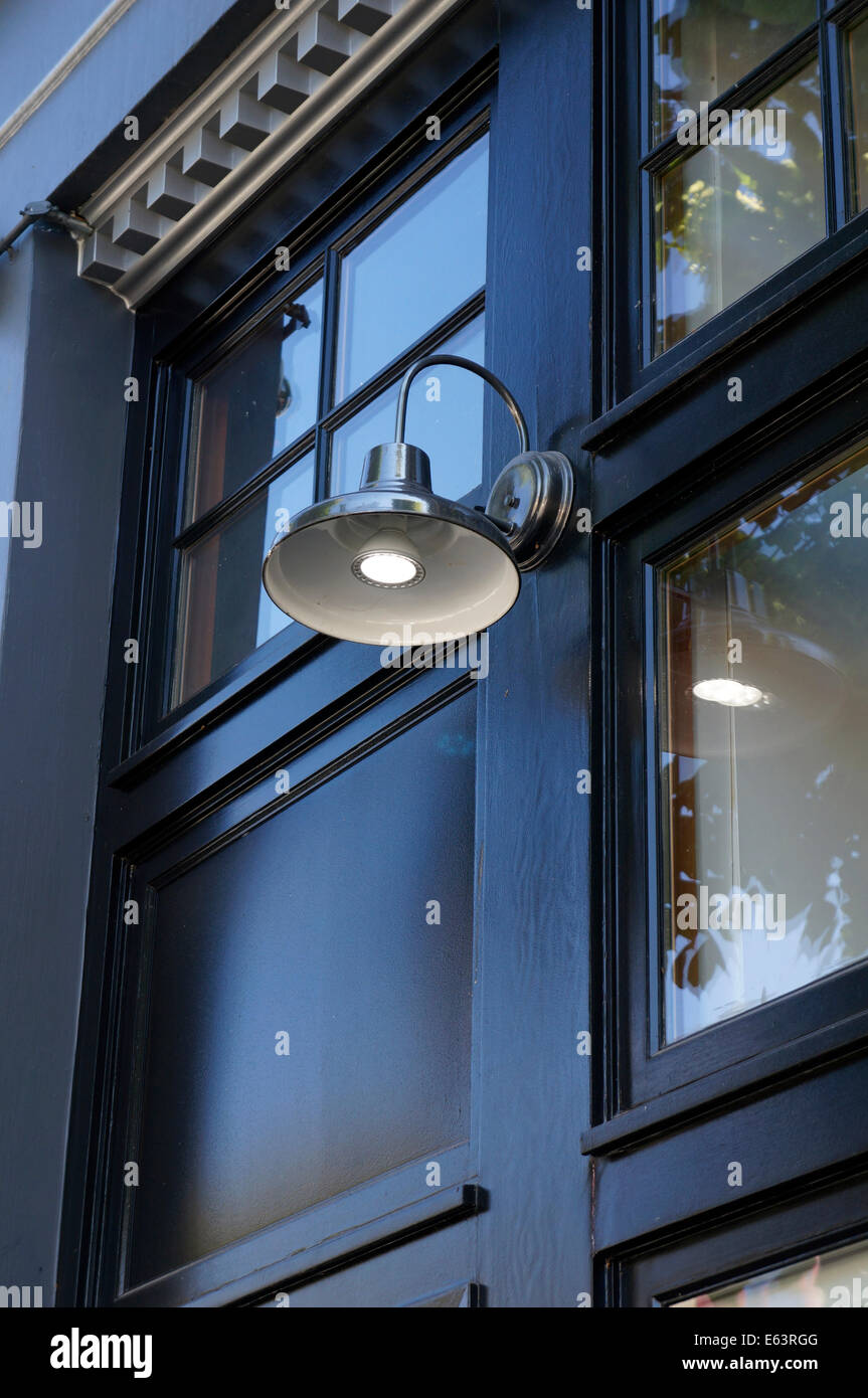 Wall Lamp and restored building facade in Vancouver's eastside