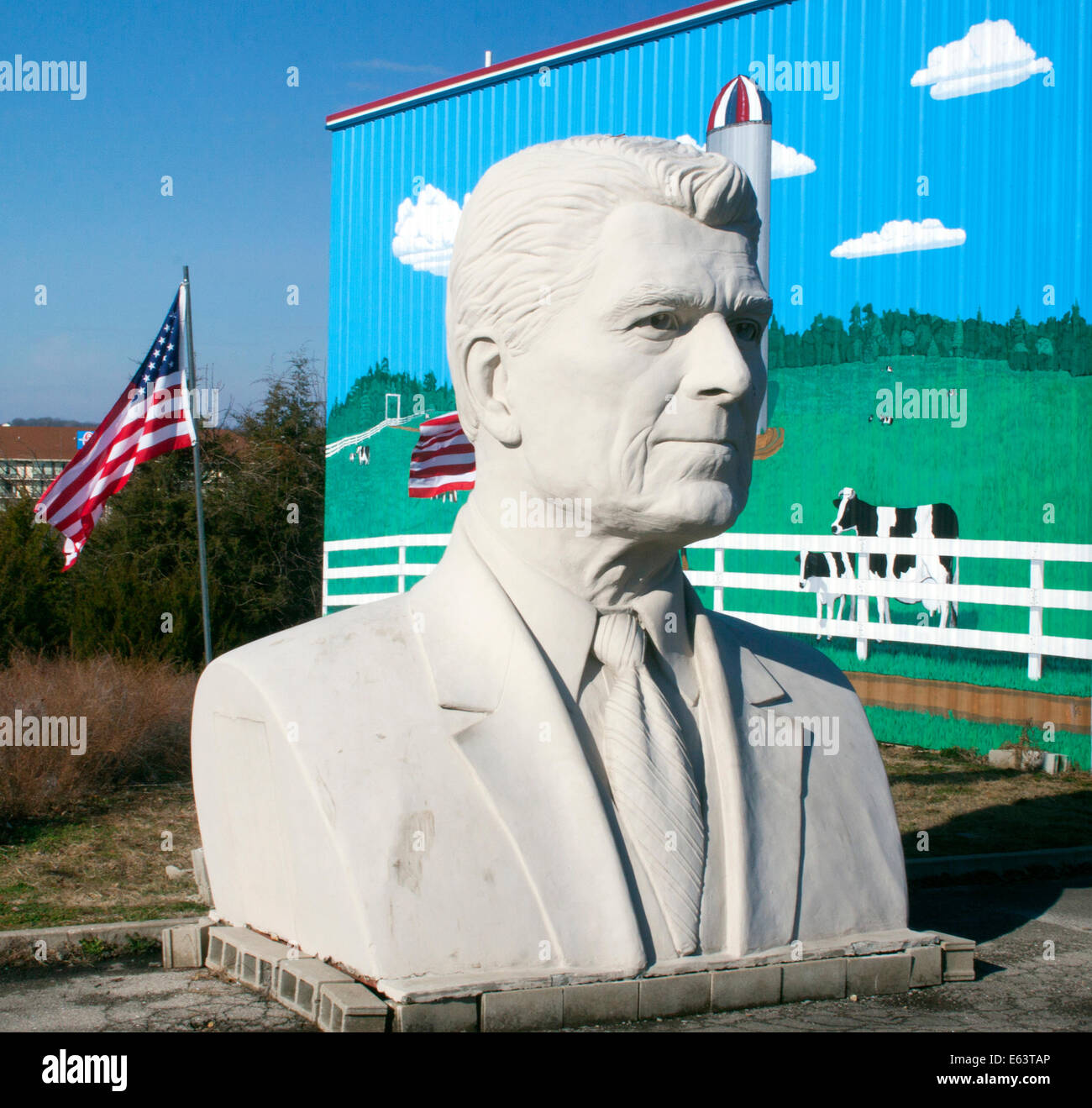 Ronald Reagan bust in Branson Missouri Stock Photo