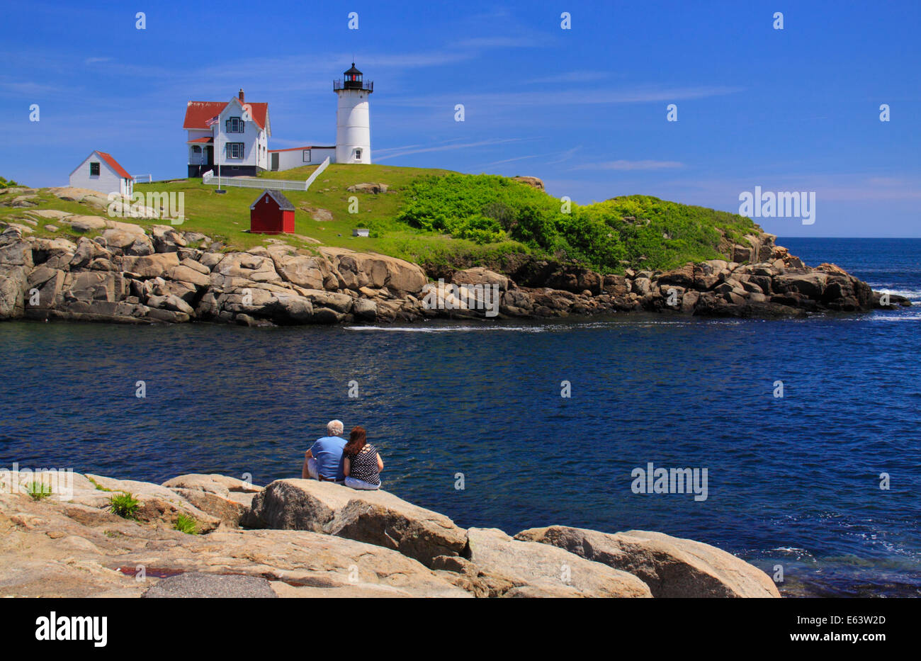 Cape Neddick Lighthouse, Nubble Light, York Beach, Maine, USA Stock Photo Alamy