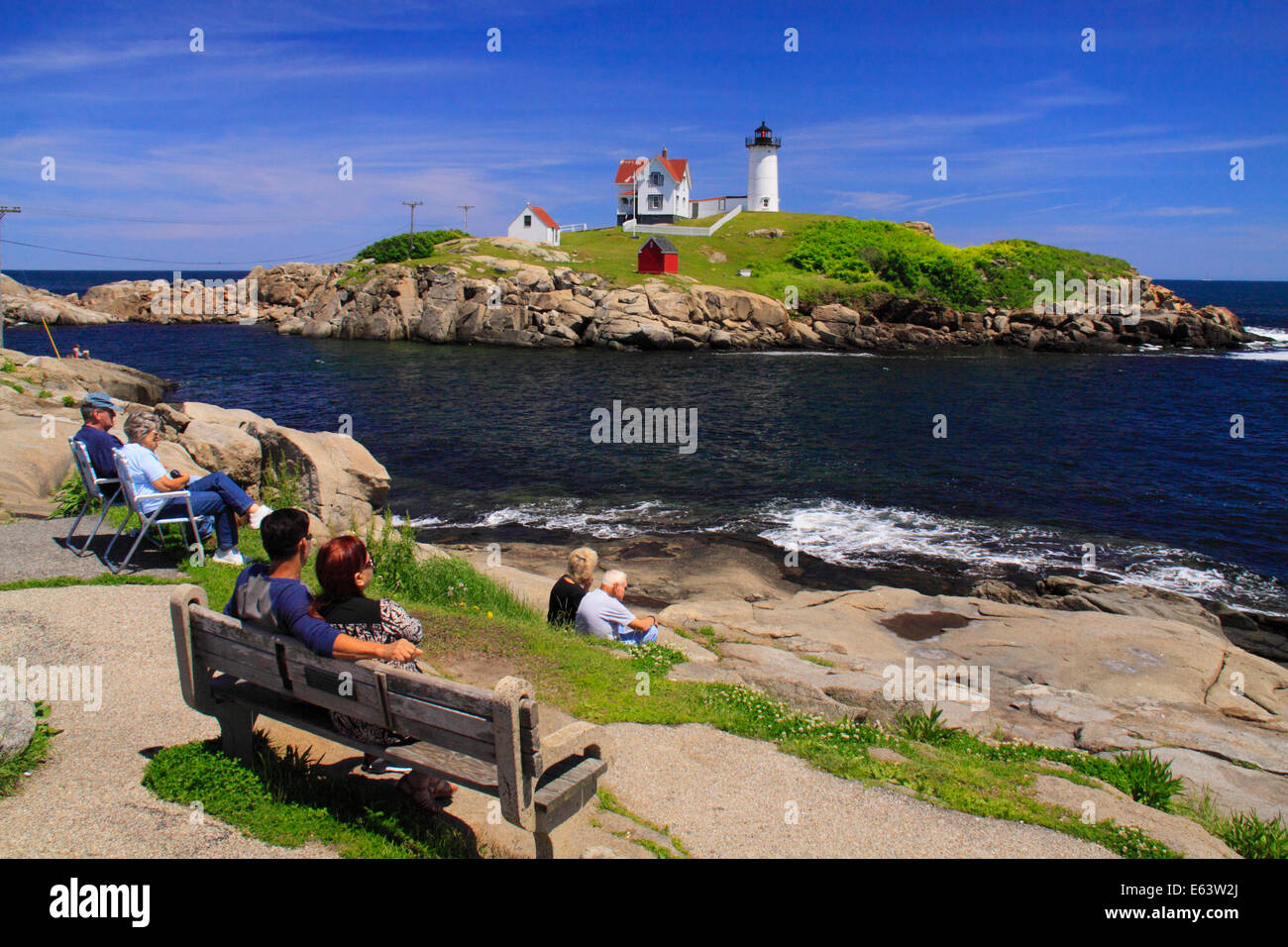 Cape Neddick Lighthouse, Nubble Light, York Beach, Maine, USA Stock Photo Alamy
