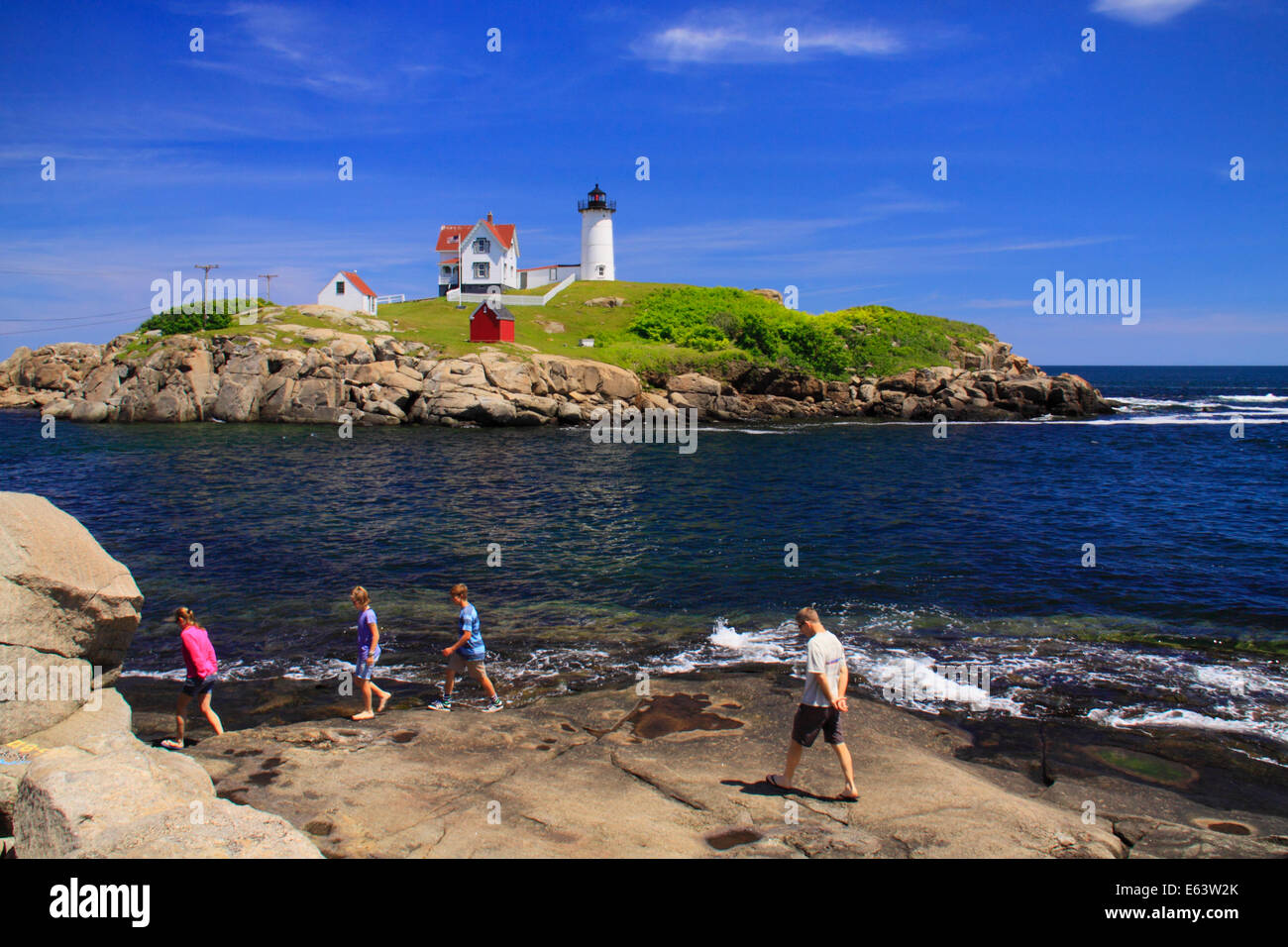 Cape Neddick Lighthouse, Nubble Light, York Beach, Maine, USA Stock Photo Alamy