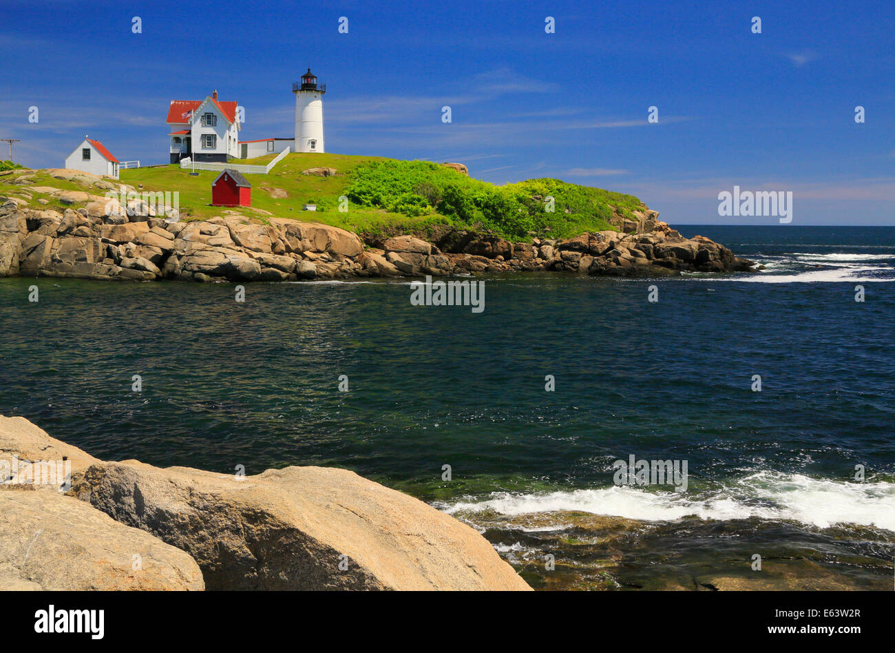 Cape Neddick Lighthouse, Nubble Light, York Beach, Maine, USA Stock Photo Alamy