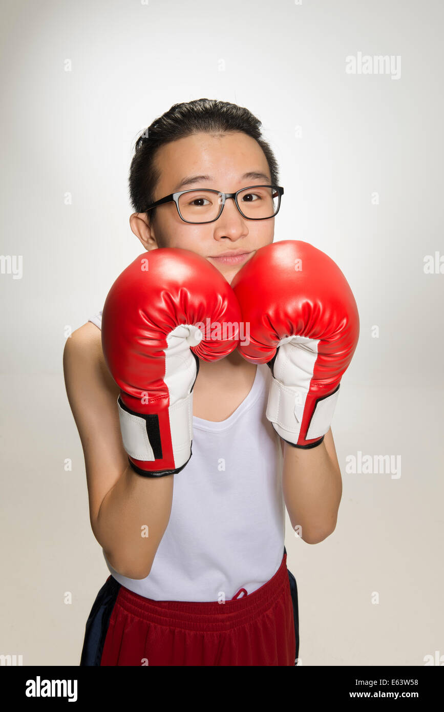 Portrait of Boxing Player Posing Stock Photo