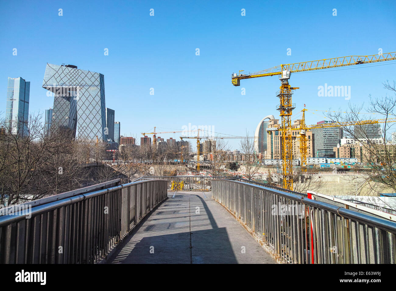 Construction site in CBD area, Beijing Stock Photo
