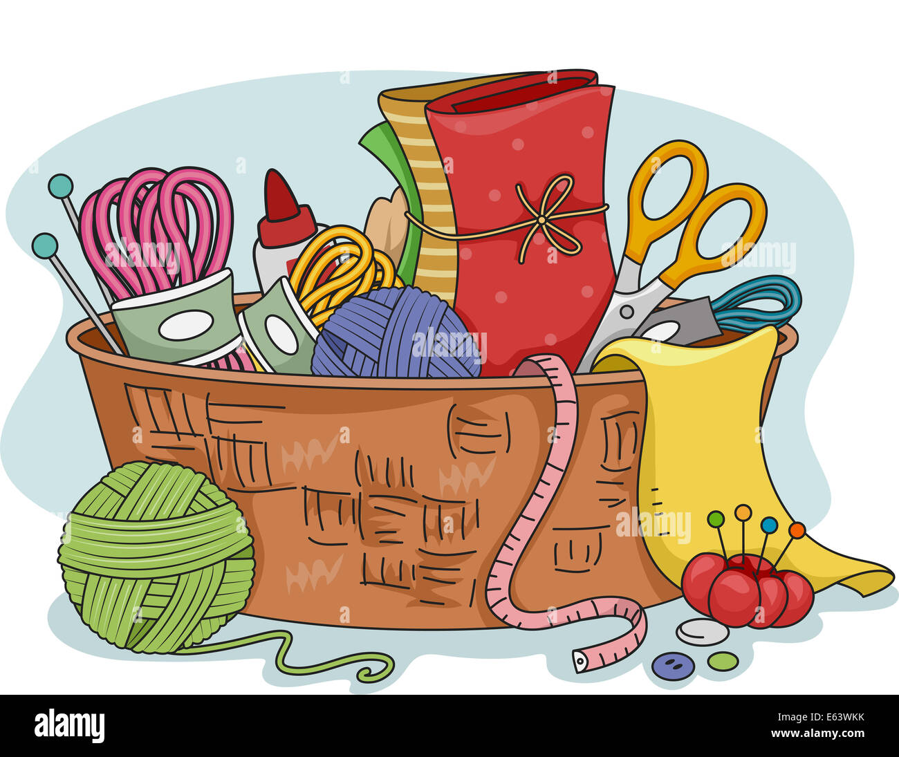 Illustration Featuring Different Materials Used in Rug Hooking Stock ...