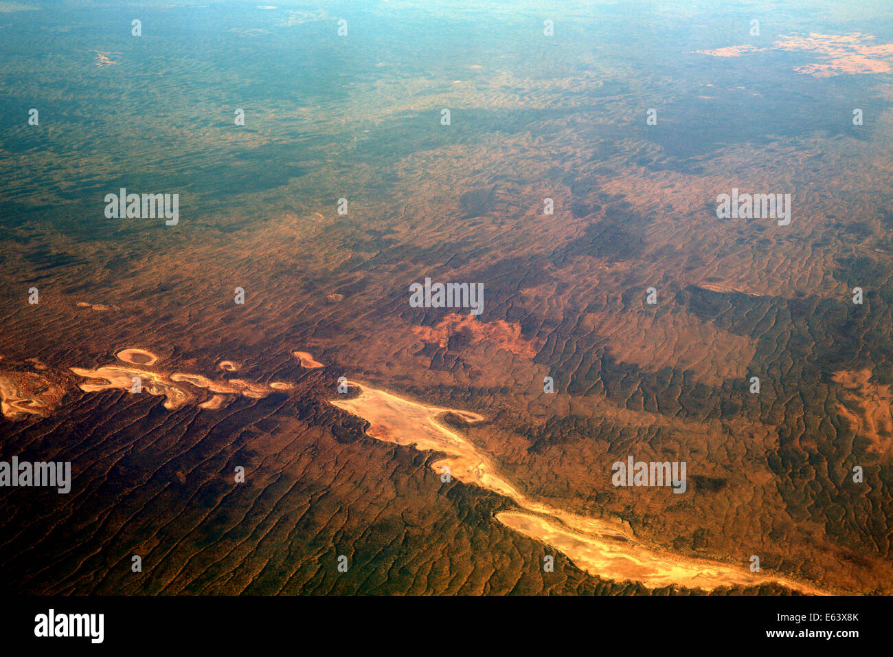 Land contours in Outback Australia Stock Photo
