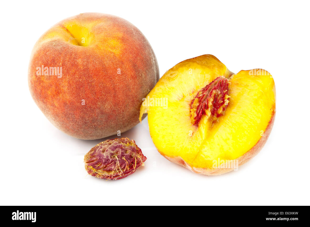 peaches isolated on white Stock Photo