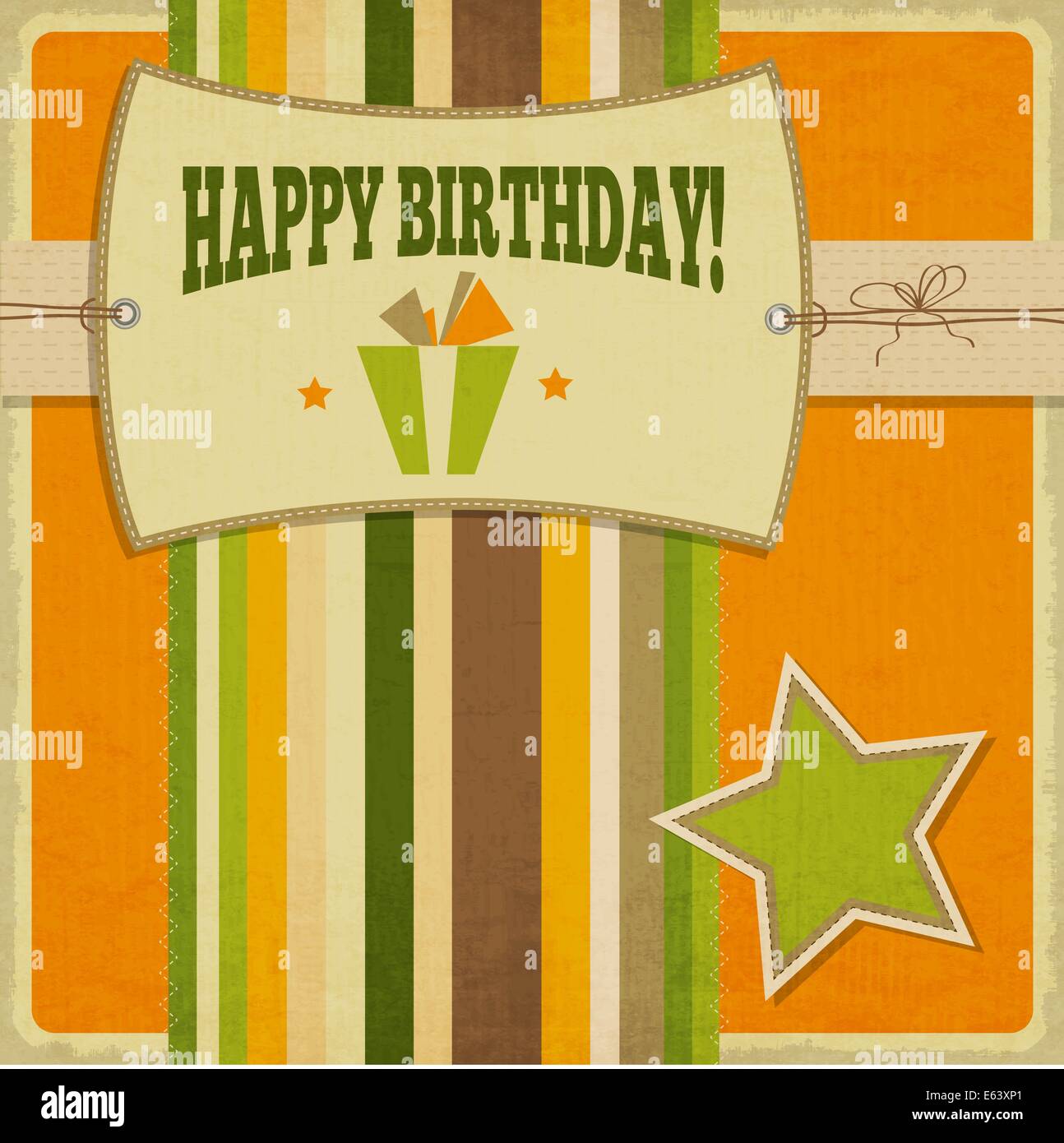 Vintage retro happy birthday card hi-res stock photography and images ...