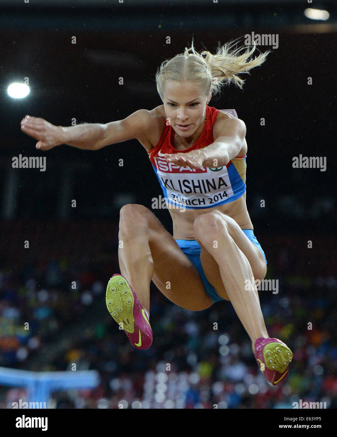Zurich Switzerland 13th Aug 2014 Darya Klishina Of Russia Competes In The Women S Long Jump Final At The European Athletics Championships 2014 At The Letzigrund Stadium In Zurich Switzerland 13 August 2014
