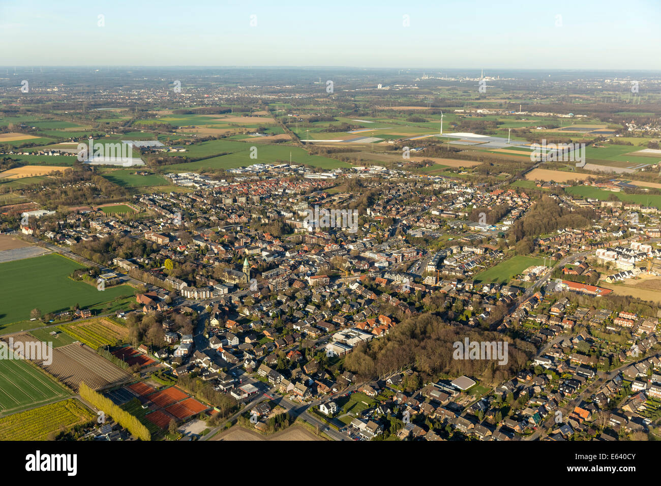 Aerial view of the borough of Kirchhellen, Bottrop, Ruhr district, North Rhine-Westphalia, Germany Stock Photo